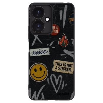 Picasee silikonowe czarne etui na Xiaomi Redmi 13C 5G - STICKERS x TAGS