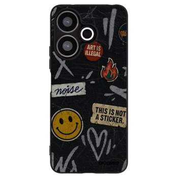 Picasee silikonowe czarne etui na Xiaomi Redmi 13 4G - STICKERS x TAGS