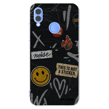 Picasee silikonowe przeźroczyste etui na Honor 10 Lite - STICKERS x TAGS