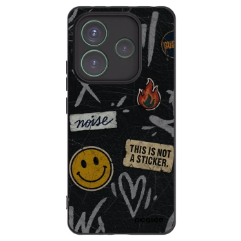 Picasee silikonowe czarne etui na Xiaomi Redmi Note 14 5G - STICKERS x TAGS