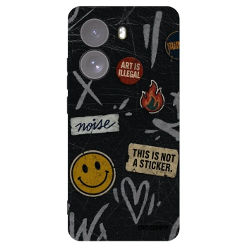 Picasee silikonowe czarne etui na Xiaomi Poco X7 - STICKERS x TAGS