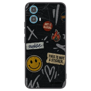 Picasee silikonowe czarne etui na Motorola Moto G34 5G - STICKERS x TAGS