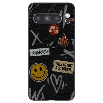 Picasee silikonowe czarne etui na Google Pixel 8 Pro - STICKERS x TAGS