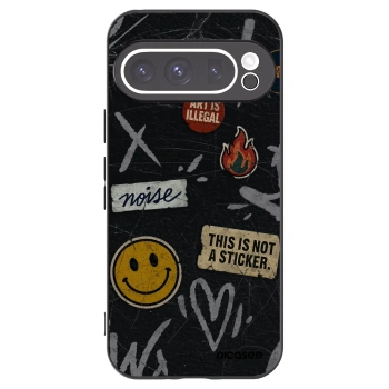 Picasee silikonowe czarne etui na Google Pixel 9 Pro - STICKERS x TAGS