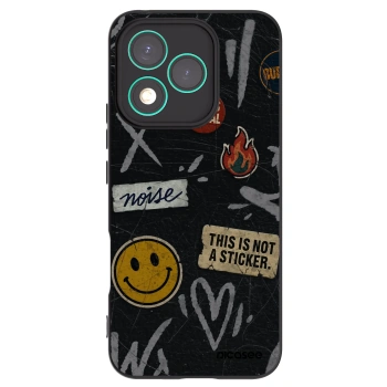 Picasee silikonowe czarne etui na Honor 400 Lite 5G - STICKERS x TAGS