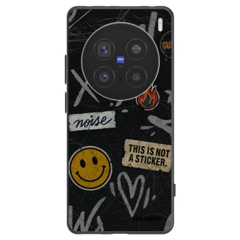 Picasee silikonowe czarne etui na Vivo X200 Pro - STICKERS x TAGS