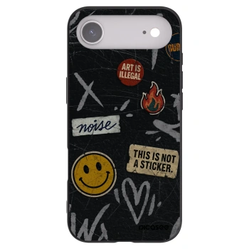 Picasee silikonowe czarne etui na Apple iPhone Air - STICKERS x TAGS