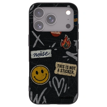 Picasee silikonowe czarne etui na Apple iPhone 17 Pro - STICKERS x TAGS