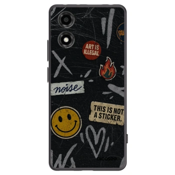 Picasee silikonowe czarne etui na Motorola Moto E14 - STICKERS x TAGS