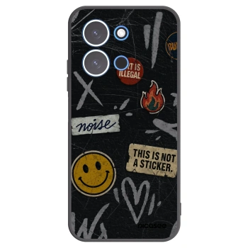 Picasee silikonowe czarne etui na Xiaomi Redmi 15C 4G - STICKERS x TAGS