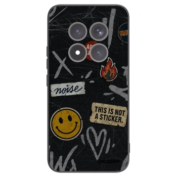 Picasee silikonowe czarne etui na Xiaomi Redmi Note 15 Pro+ - STICKERS x TAGS