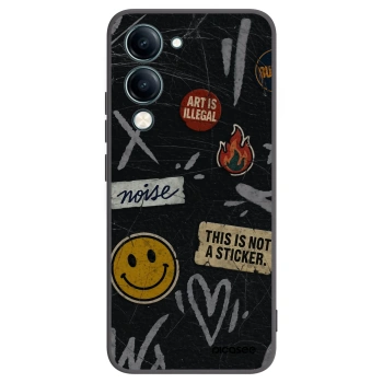 Picasee silikonowe czarne etui na Vivo Y29s 5G - STICKERS x TAGS
