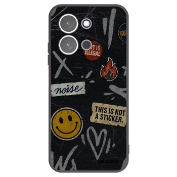 Picasee silikonowe czarne etui na Xiaomi Redmi 15C 5G - STICKERS x TAGS