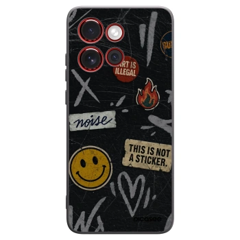 Picasee silikonowe czarne etui na Motorola Edge 60 Neo 5G - STICKERS x TAGS
