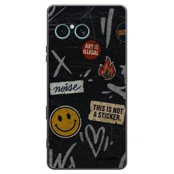 Picasee silikonowe czarne etui na Sony Xperia 10 VII - STICKERS x TAGS