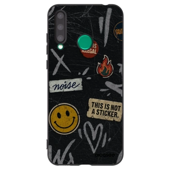 Picasee silikonowe czarne etui na Honor 20 Lite - STICKERS x TAGS