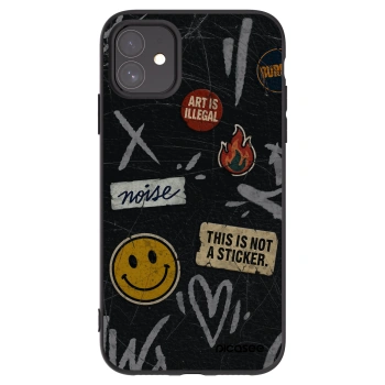 Picasee silikonowe czarne etui na Apple iPhone 11 - STICKERS x TAGS