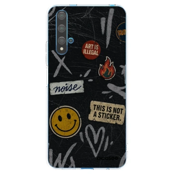 Picasee silikonowe przeźroczyste etui na Huawei Nova 5T - STICKERS x TAGS