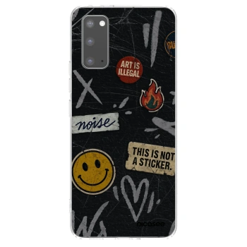 Picasee silikonowe przeźroczyste etui na Samsung Galaxy S20 G980F - STICKERS x TAGS