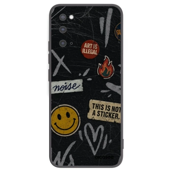 Picasee silikonowe czarne etui na Samsung Galaxy S20 G980F - STICKERS x TAGS