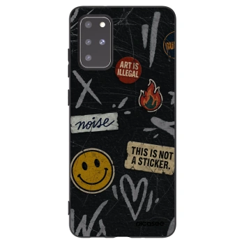 Picasee silikonowe czarne etui na Samsung Galaxy S20+ G985F - STICKERS x TAGS
