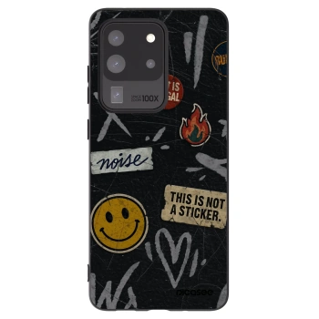 Picasee silikonowe czarne etui na Samsung Galaxy S20 Ultra 5G G988F - STICKERS x TAGS