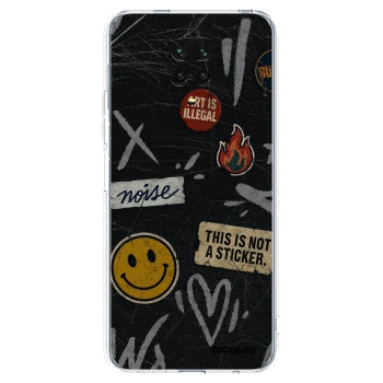 Picasee silikonowe przeźroczyste etui na Xiaomi Redmi Note 9 Pro - STICKERS x TAGS