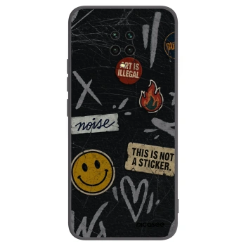 Picasee silikonowe czarne etui na Xiaomi Redmi Note 9 Pro - STICKERS x TAGS