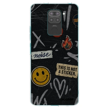 Picasee silikonowe czarne etui na Xiaomi Redmi Note 9 - STICKERS x TAGS