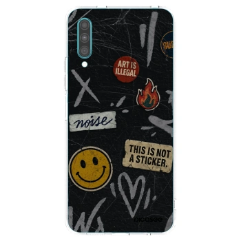 Picasee silikonowe przeźroczyste etui na Samsung Galaxy A30s A307F - STICKERS x TAGS