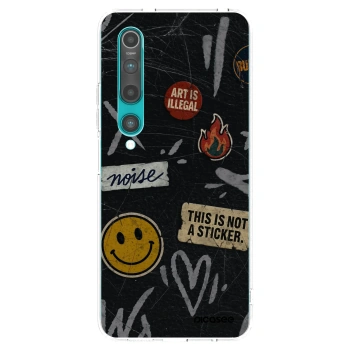 Picasee silikonowe przeźroczyste etui na Xiaomi Mi 10 - STICKERS x TAGS