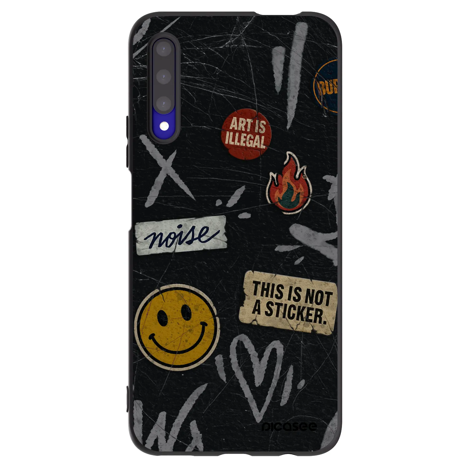 Picasee silikonowe czarne etui na Honor 9X Pro - STICKERS x TAGS