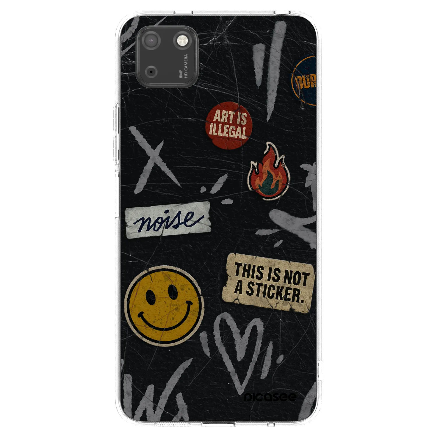 Picasee silikonowe przeźroczyste etui na Huawei Y5P - STICKERS x TAGS