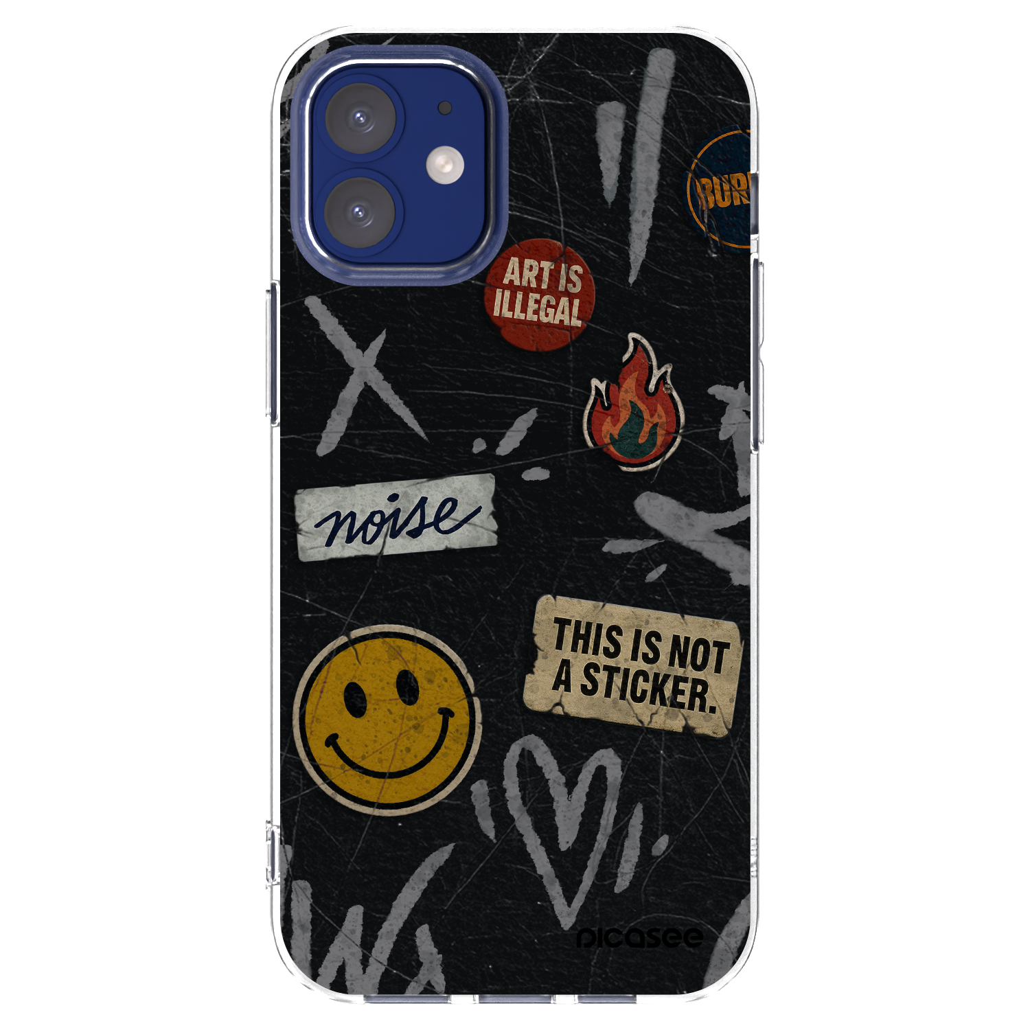 Picasee silikonowe przeźroczyste etui na Apple iPhone 12 mini - STICKERS x TAGS