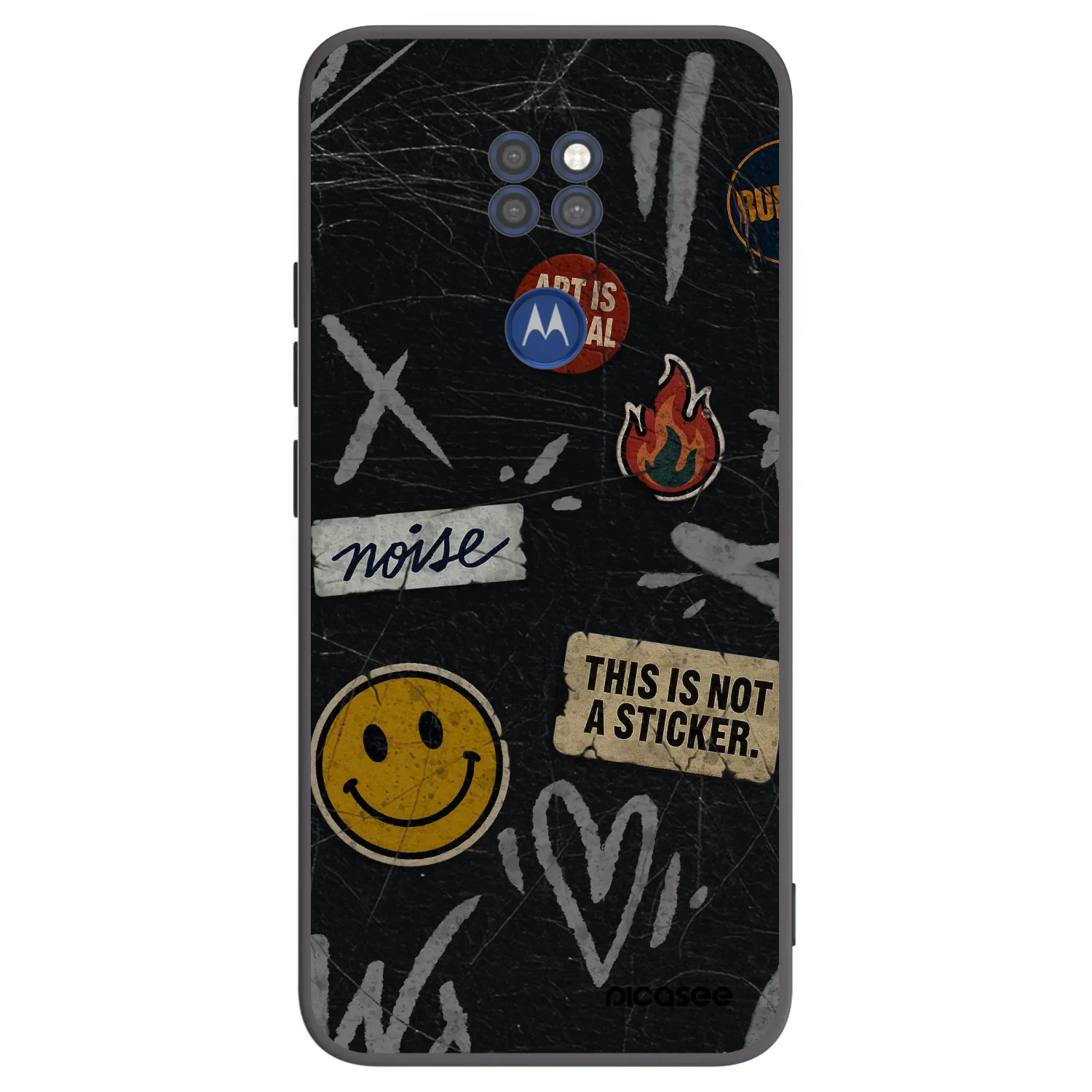 Picasee silikonowe czarne etui na Motorola Moto G9 Play - STICKERS x TAGS