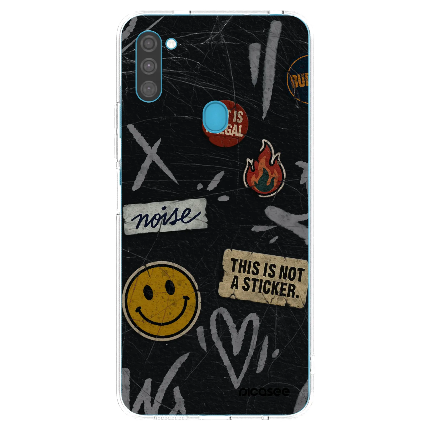 Picasee silikonowe przeźroczyste etui na Samsung Galaxy M11 - STICKERS x TAGS