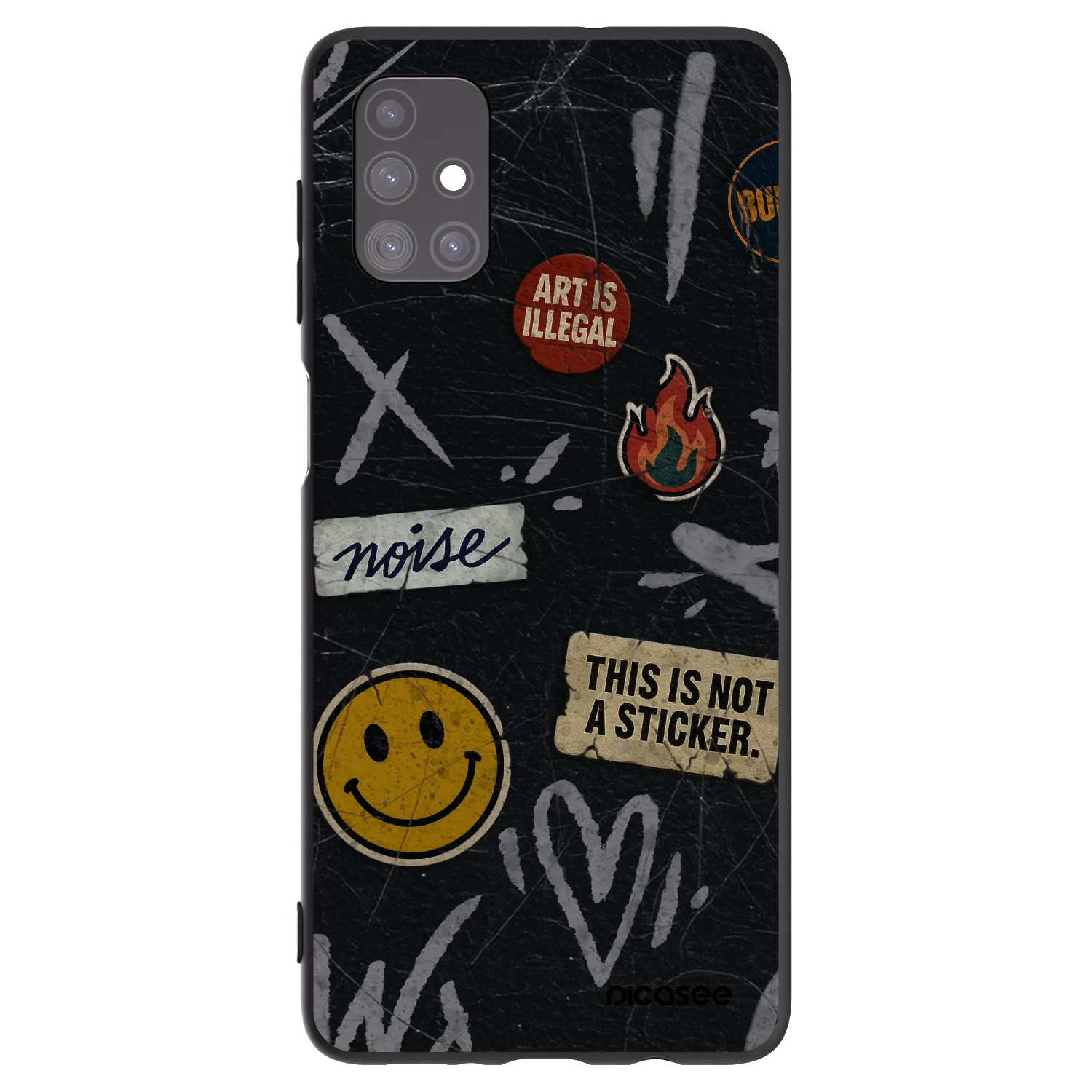 Picasee silikonowe czarne etui na Samsung Galaxy M51 M515F - STICKERS x TAGS