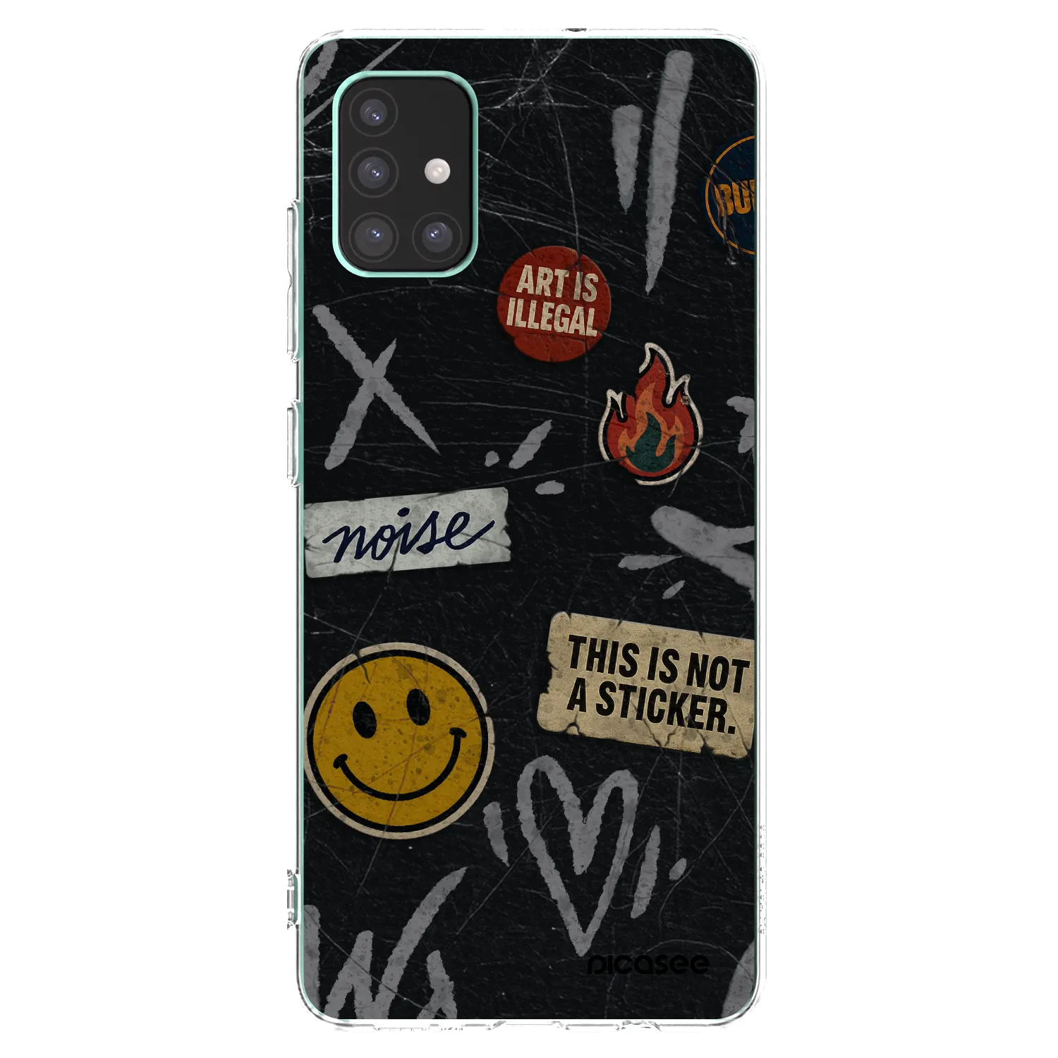 Picasee silikonowe przeźroczyste etui na Samsung Galaxy M51 M515F - STICKERS x TAGS