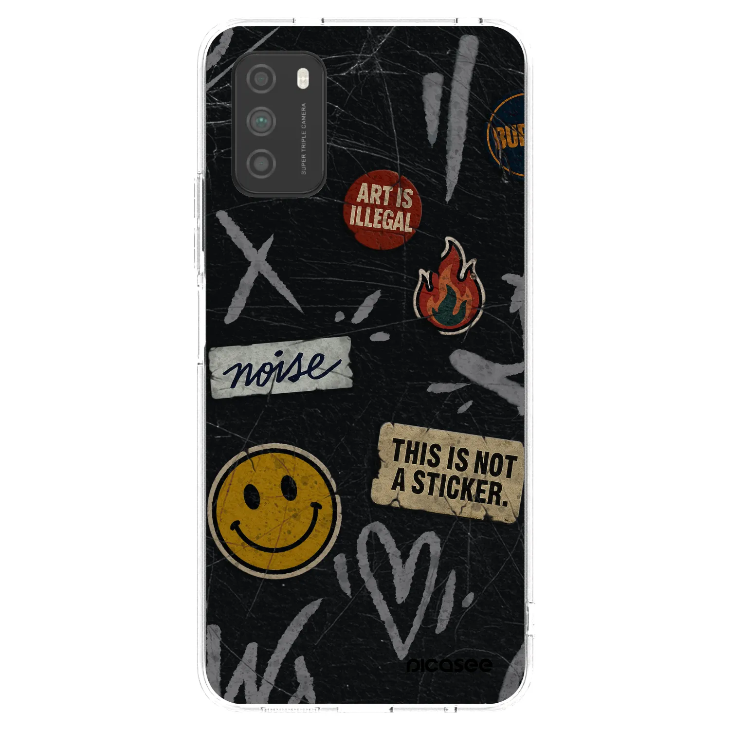 Picasee silikonowe przeźroczyste etui na Xiaomi Poco M3 - STICKERS x TAGS