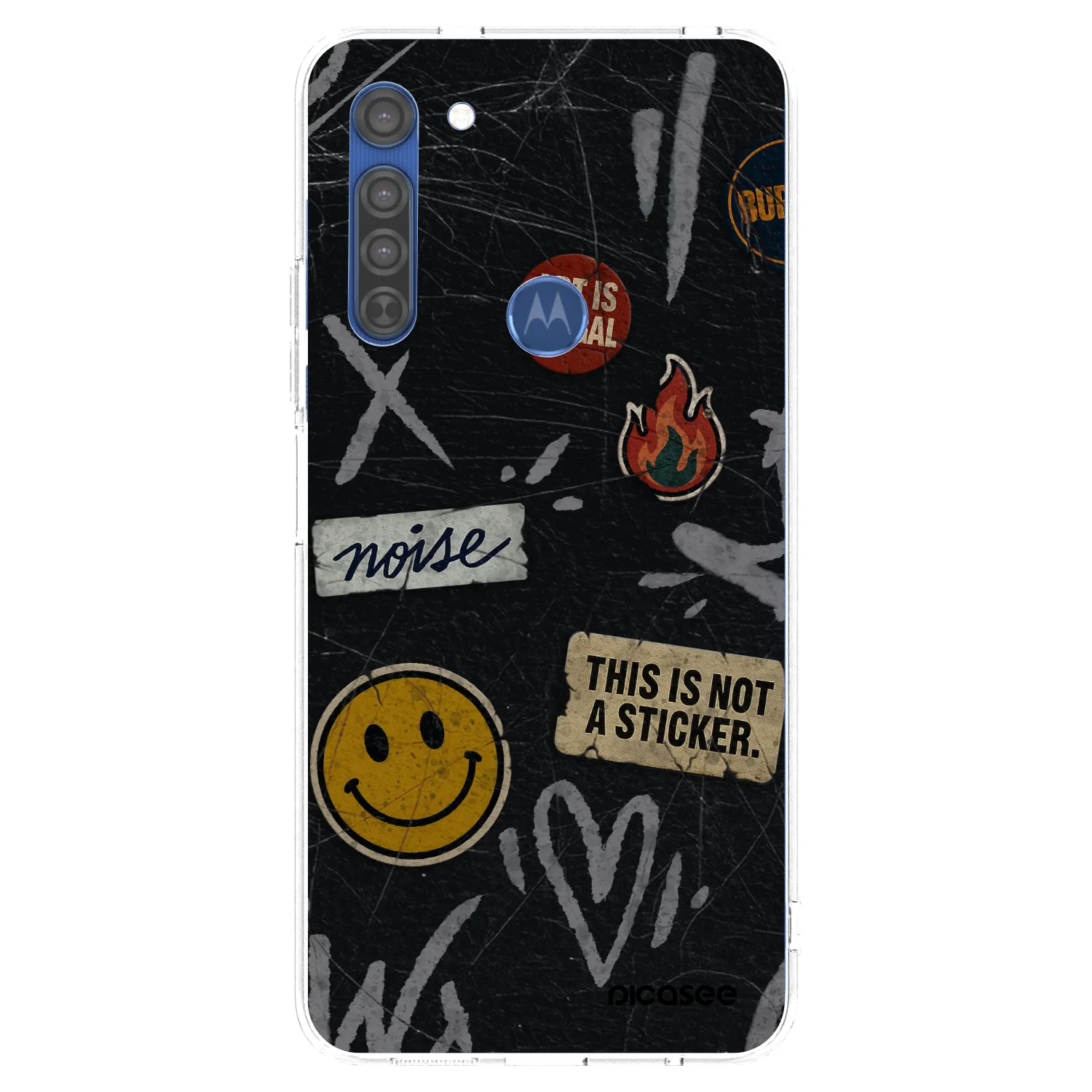 Picasee silikonowe przeźroczyste etui na Motorola Moto G8 - STICKERS x TAGS