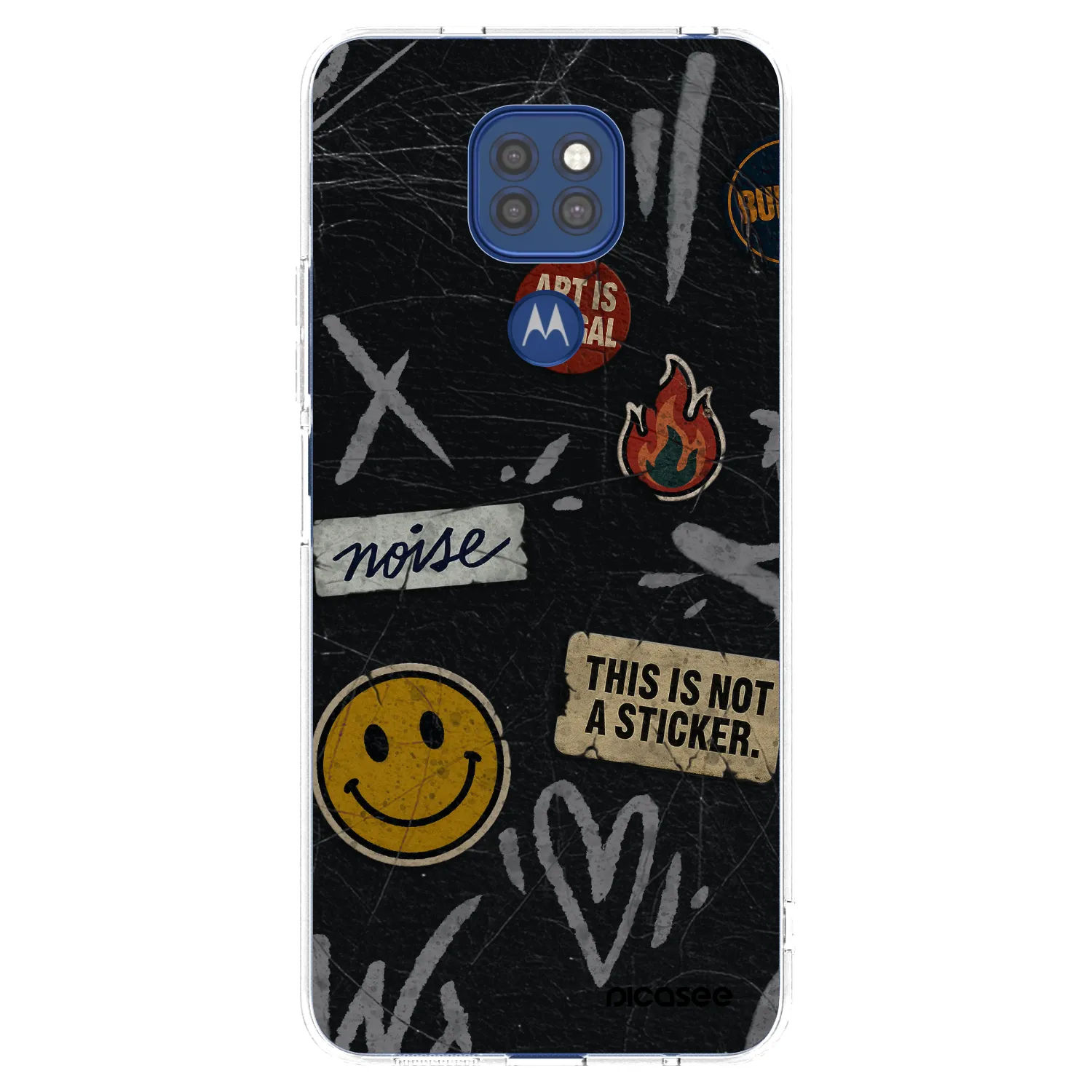 Picasee silikonowe przeźroczyste etui na Motorola Moto G9 Play - STICKERS x TAGS