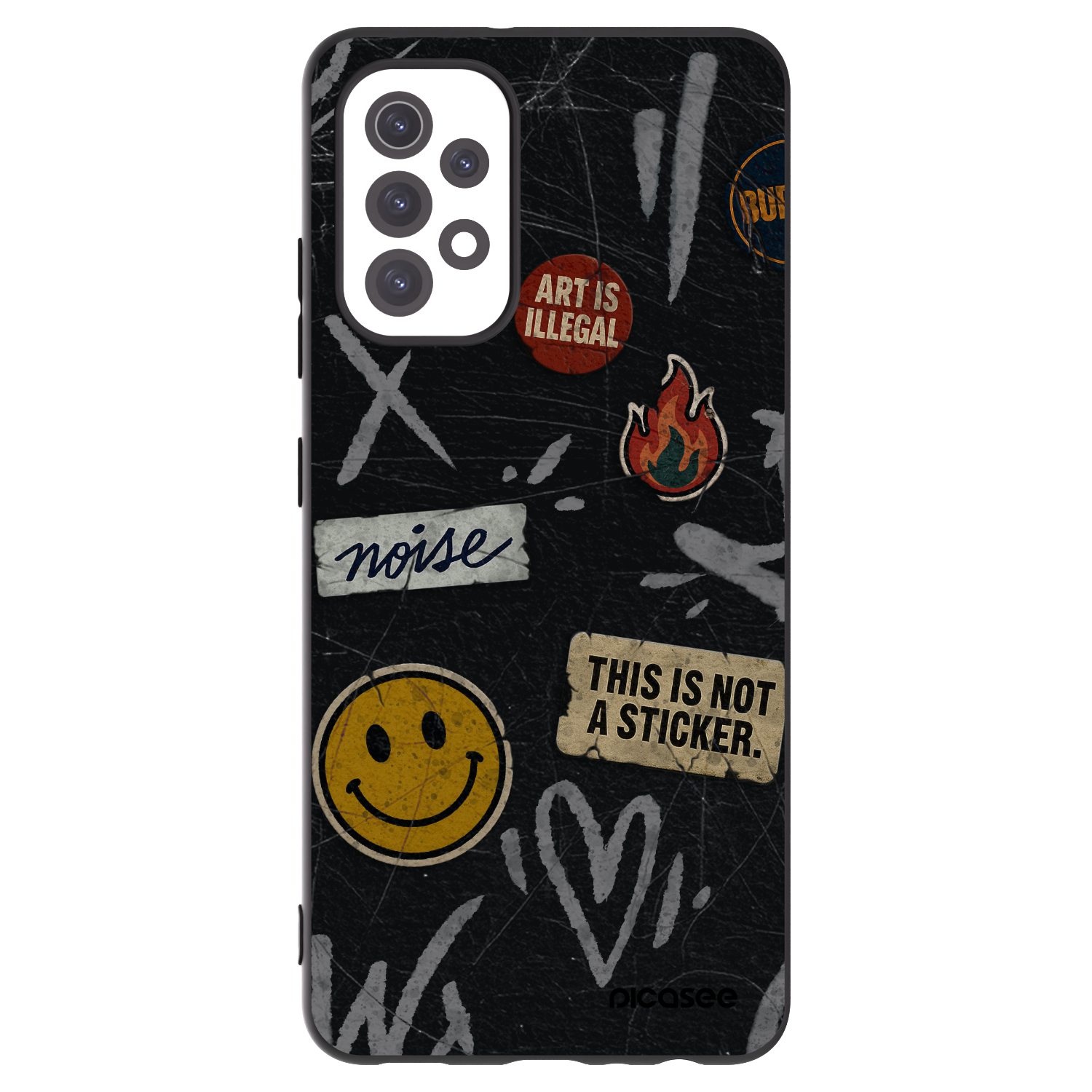 Picasee silikonowe czarne etui na Samsung Galaxy A32 5G A326B - STICKERS x TAGS