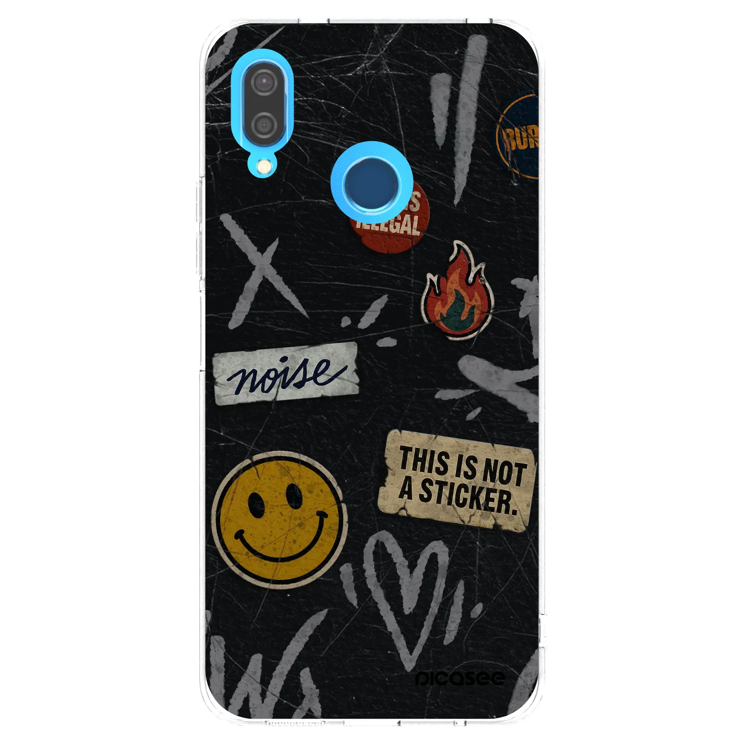 Picasee silikonowe przeźroczyste etui na Huawei P20 Lite - STICKERS x TAGS