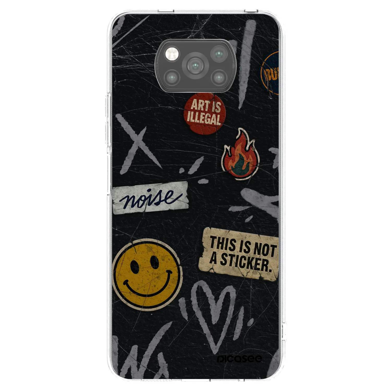 Picasee silikonowe czarne etui na Xiaomi Poco X3 Pro - STICKERS x TAGS