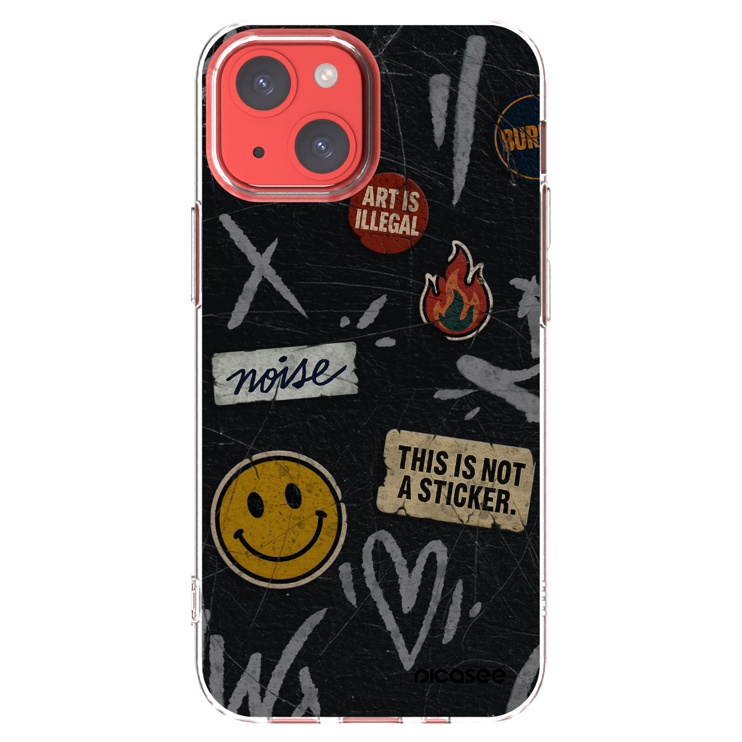 Picasee silikonowe przeźroczyste etui na Apple iPhone 13 mini - STICKERS x TAGS