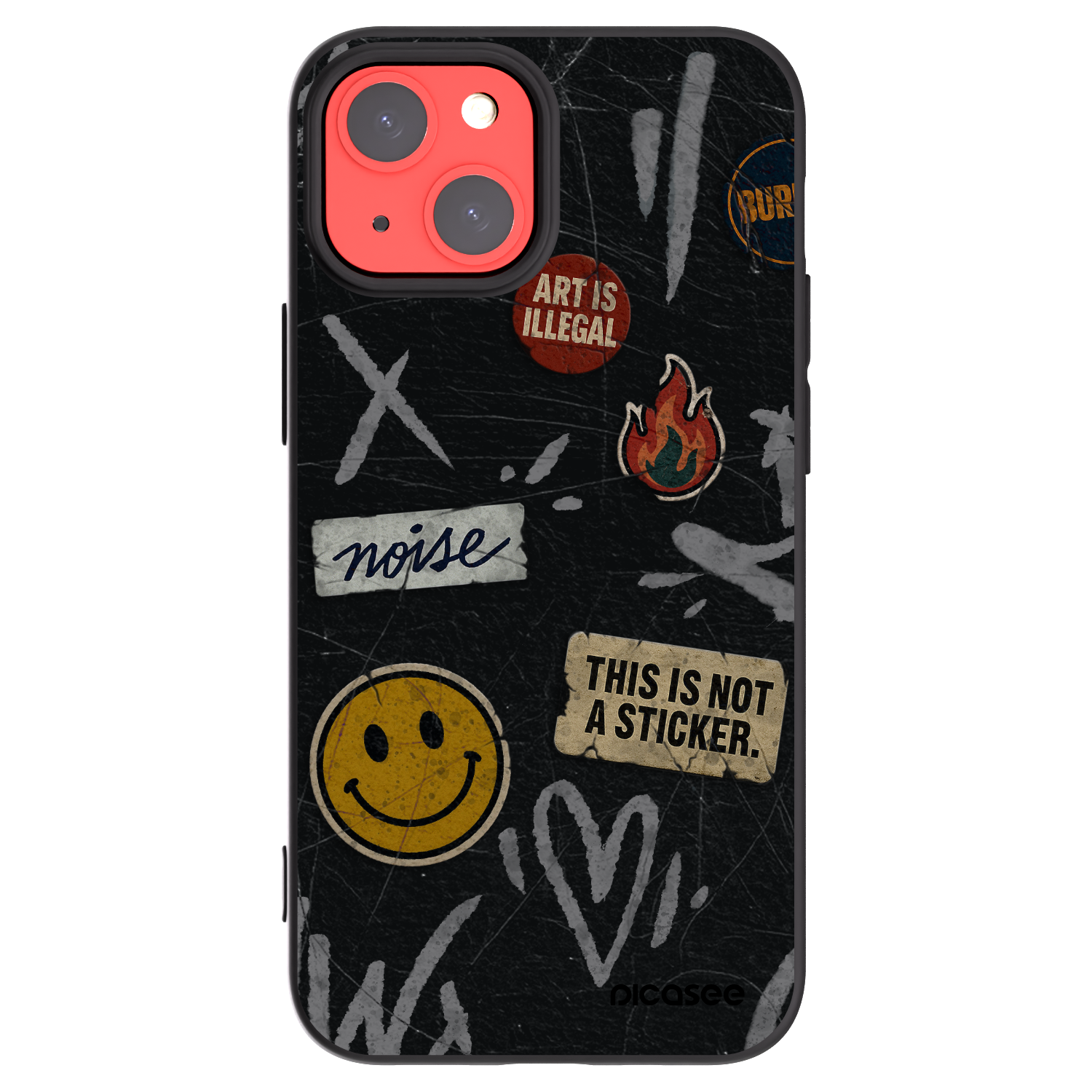 Picasee silikonowe czarne etui na Apple iPhone 13 mini - STICKERS x TAGS