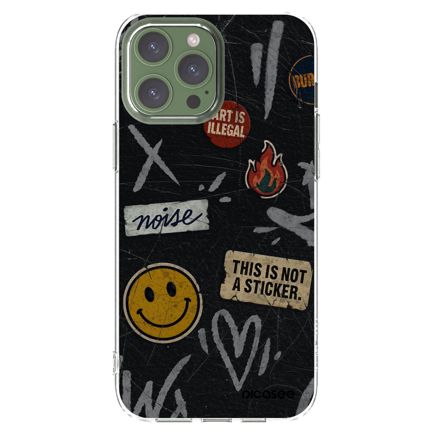 Picasee silikonowe przeźroczyste etui na Apple iPhone 13 Pro Max - STICKERS x TAGS