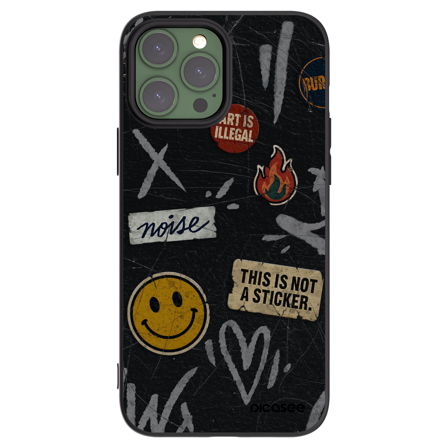 Picasee silikonowe czarne etui na Apple iPhone 13 Pro Max - STICKERS x TAGS