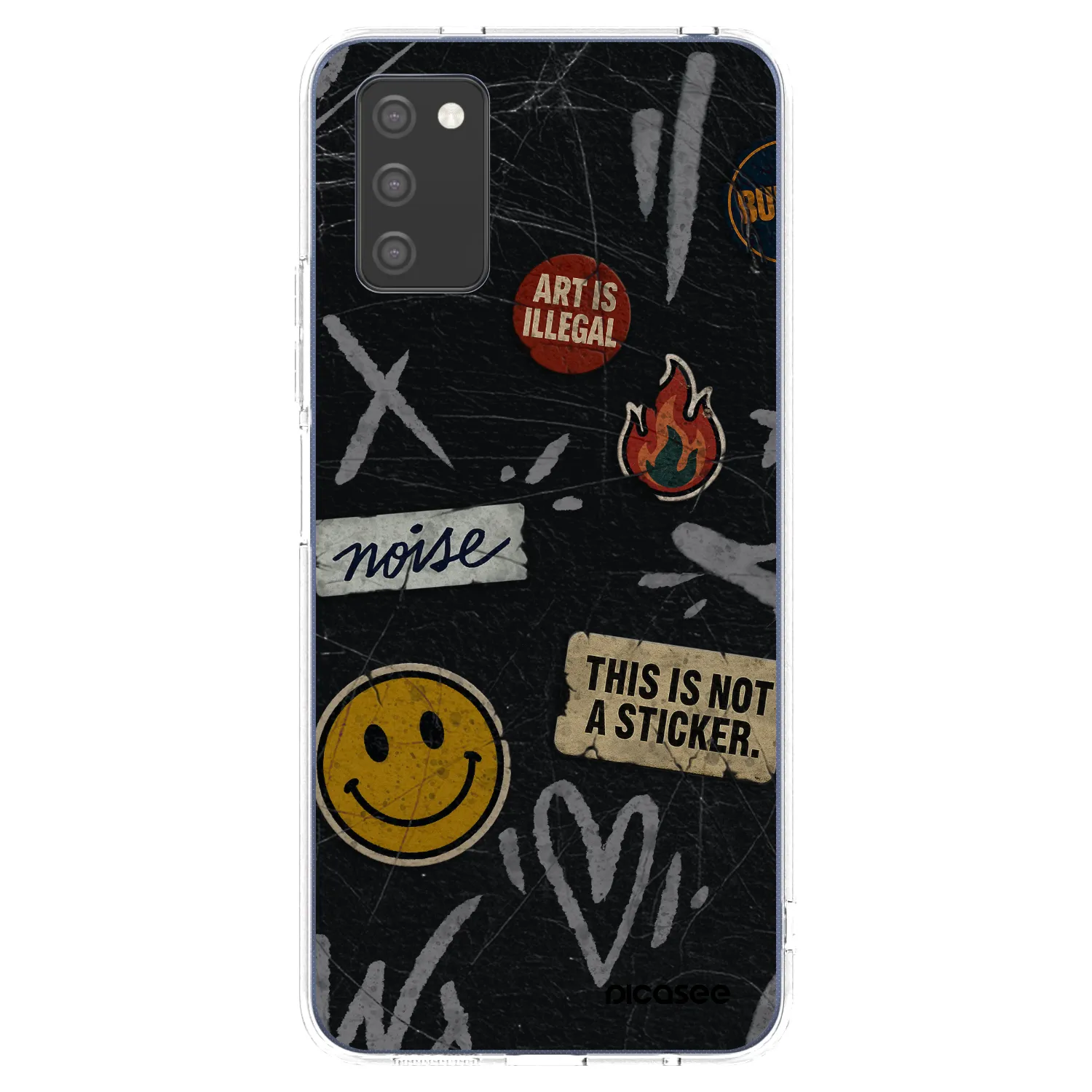 Picasee silikonowe przeźroczyste etui na Samsung Galaxy A02s A025G - STICKERS x TAGS