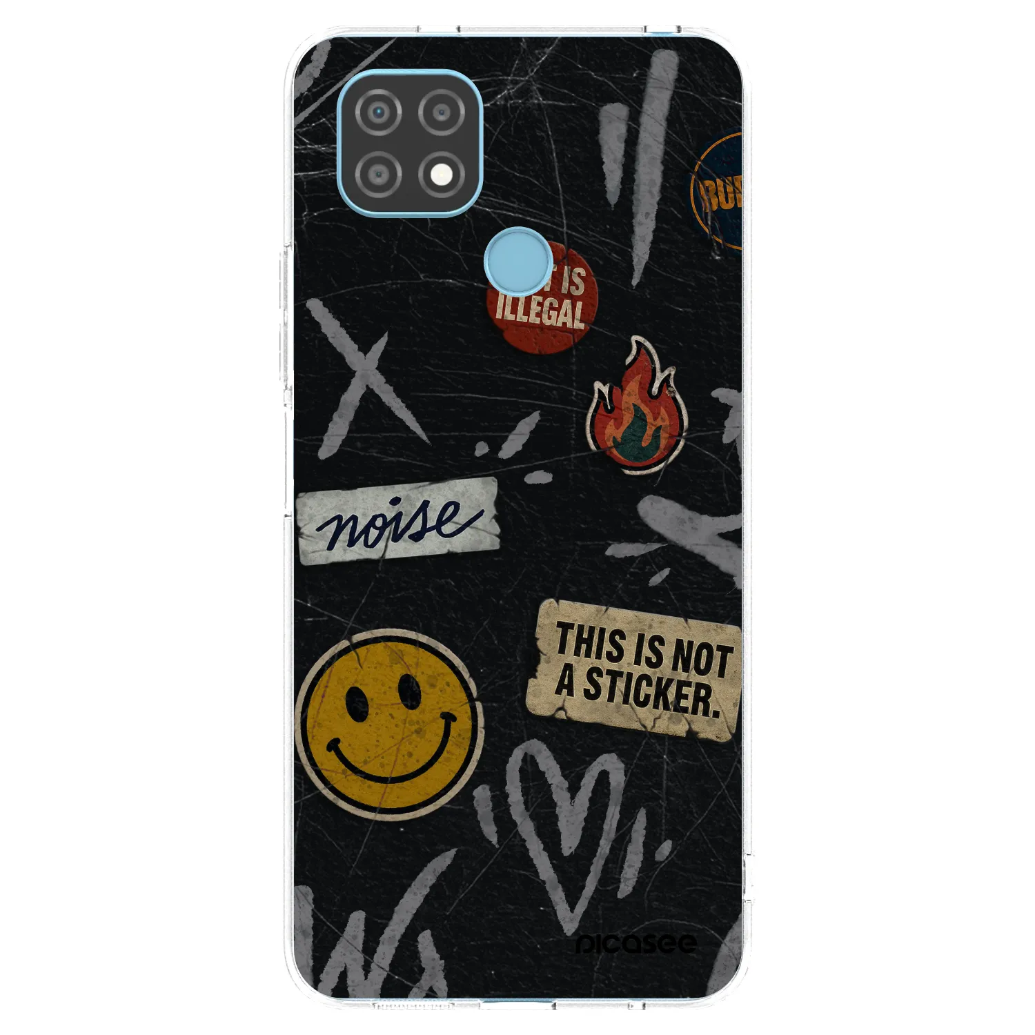 Picasee silikonowe przeźroczyste etui na Realme C21 - STICKERS x TAGS